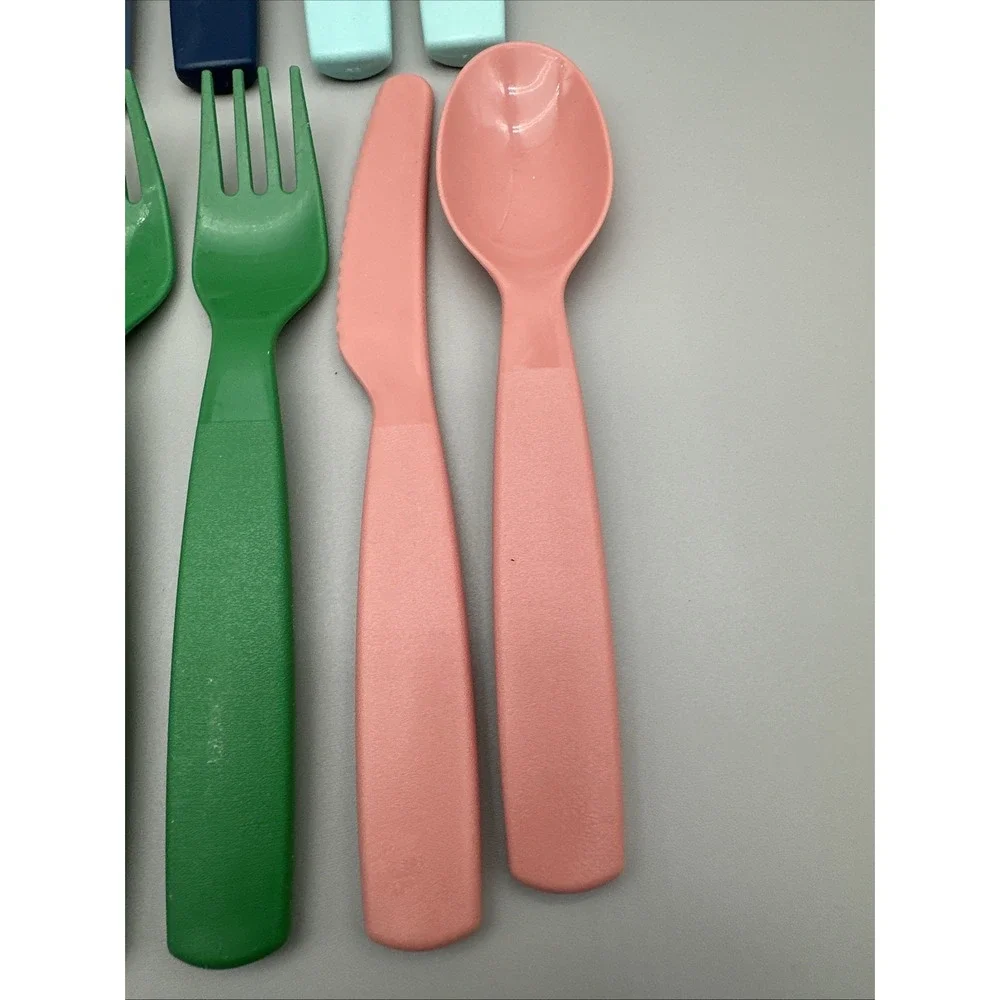 Pillowfort Kids Plastic Utensil Lot 36pc Fork Spoon Knife Mixed Colors